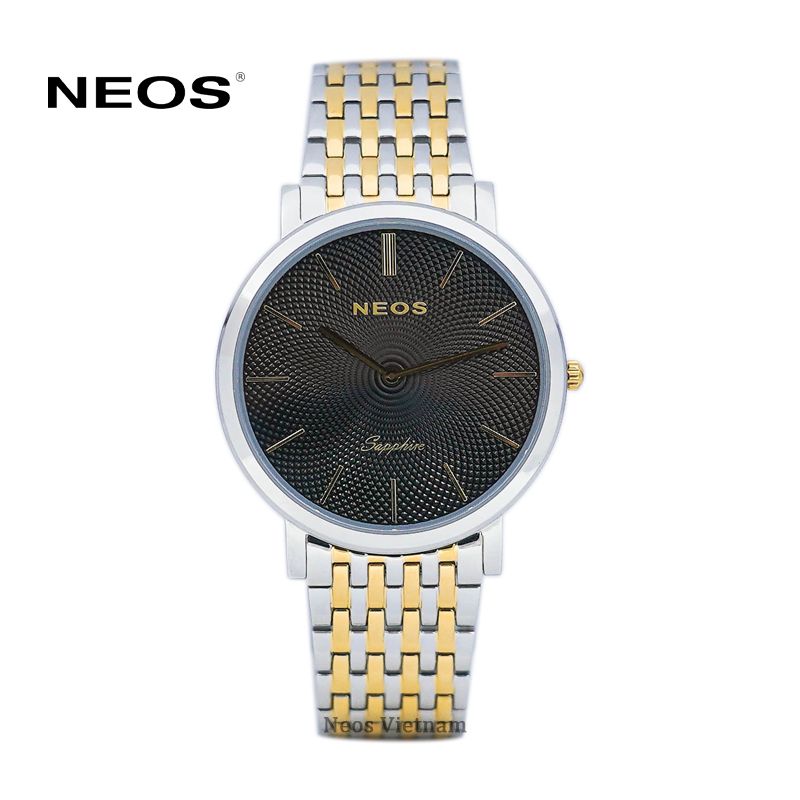 Đồng Hồ Nam Dây Thép Neos N-30941M Sapphire Full Đen