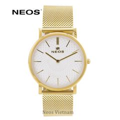 Đồng Hồ Nam Đẹp Neos N-40577M Sapphire Dây Thép Lưới Vàng