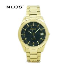 Đồng Hồ Nam Đẹp Neos N-40664M Dây Thép Vàng