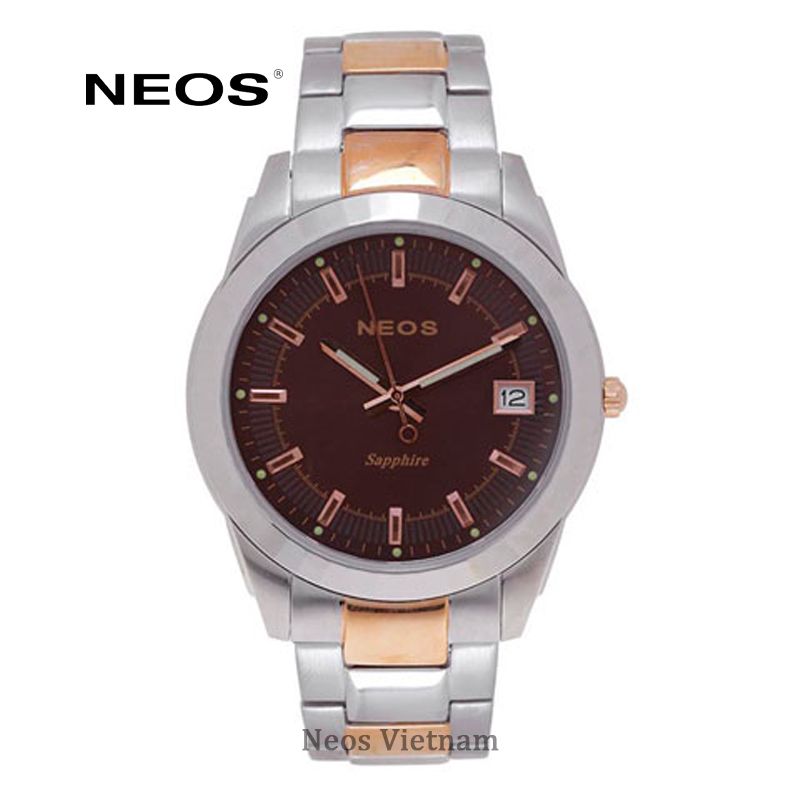 Đồng Hồ Nam Đẹp Neos N-40664M Dây Thép Vàng