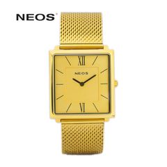 Đồng Hồ Mặt Vuông Neos N-40674M Nam Dây Lưới