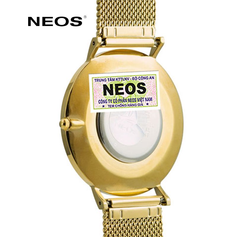 Đồng Hồ Nam Neos N-40687M Dây Thép Lưới Vàng