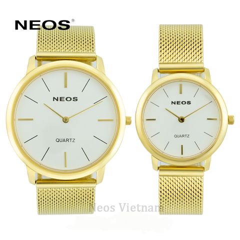 Đồng Hồ Đôi Neos N-40689 Dây Thép Lưới Vàng