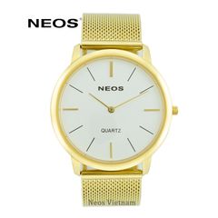 Đồng Hồ Đeo Tay Nam Neos N-40689M Dây Lưới Vàng Chính Hãng