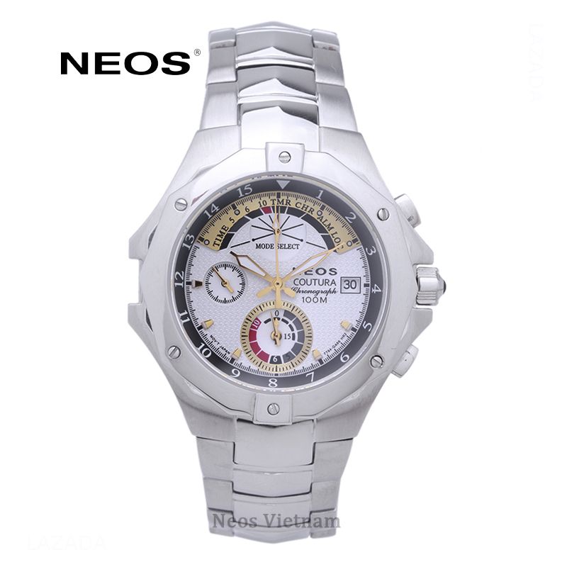 Đồng Hồ Neos N-50516M Nam Dây Thép Vàng