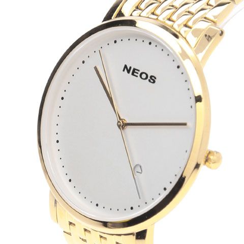 Đồng Hồ Neos N-30888G Nam Dây Thép Vàng