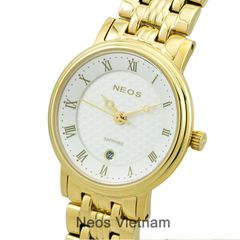 Đồng Hồ Neos N-30917L Nữ Sapphire Dây Thép Vàng