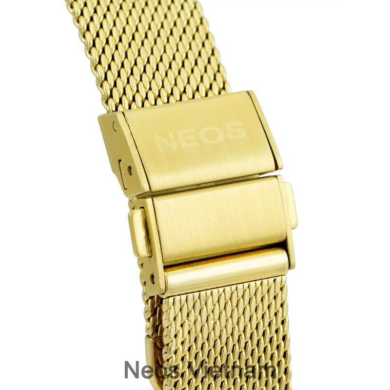 Đồng Hồ Đôi Neos N-40689 Dây Thép Lưới Vàng