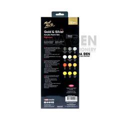 Màu Acrylic 12 Màu Gold and Silver Mont Marte 36ml