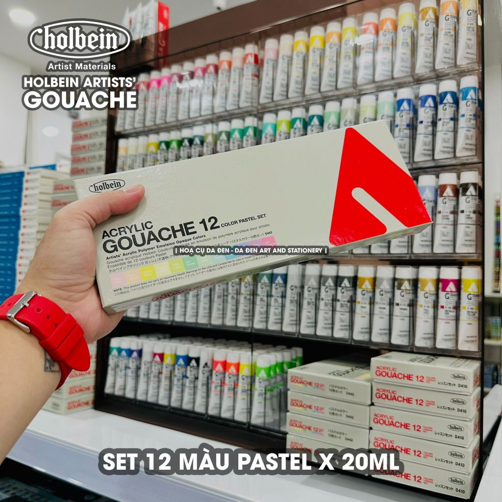 [DA ĐEN] Màu Acrylic Gouache Holbein - Set 5/12/14/18/24 Màu 20ml