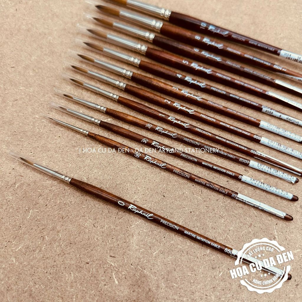 [DA ĐEN] Cọ Tỉa Tròn Raphael 8504 | Raphaël Precision Round Watercolour Brushes Series 8504