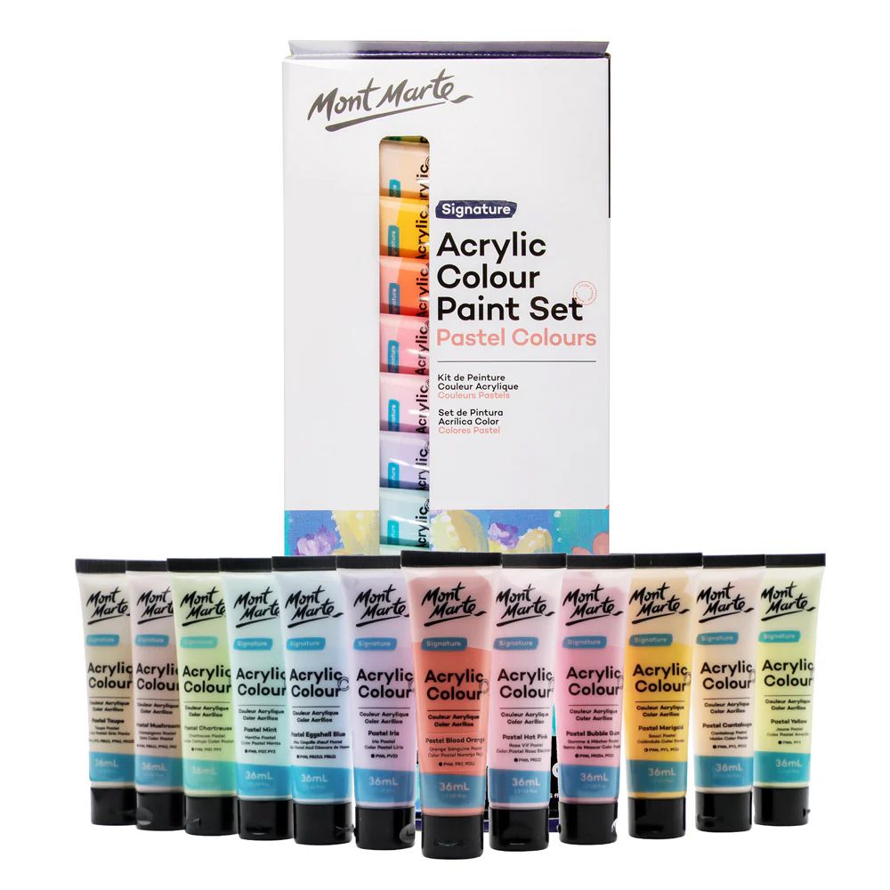 Màu Acrylic Pastel Mont Marte 12 màu x 36ml