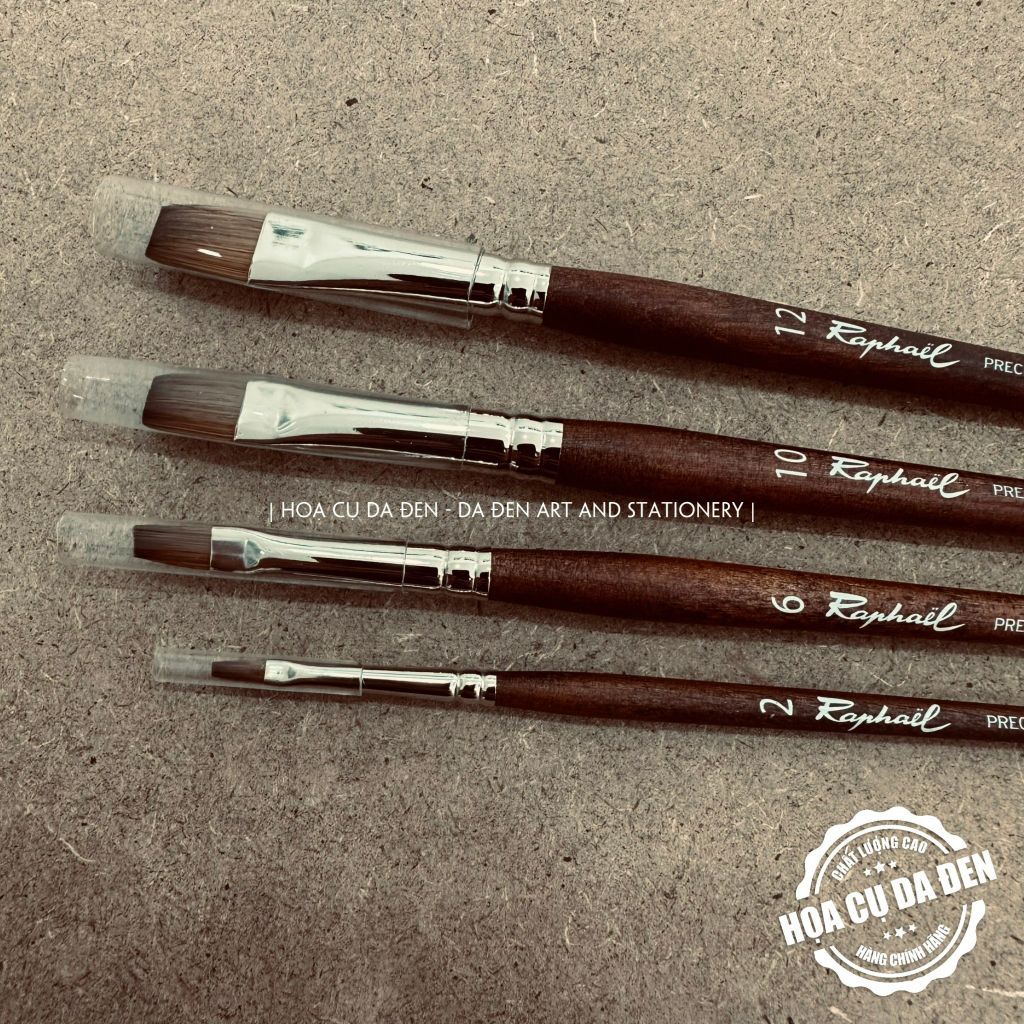 [DA ĐEN] Cọ Vuông Lông Ngắn Raphael 8534 | Raphaël Precision Flat Watercolour Brushes Series 8534