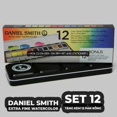 [DA ĐEN] Daniel Smith - Set 12 Màu Nước Nén tặng kèm 12 half pans