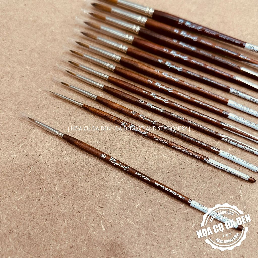 [DA ĐEN] Cọ Tỉa Tròn Raphael 8504 | Raphaël Precision Round Watercolour Brushes Series 8504