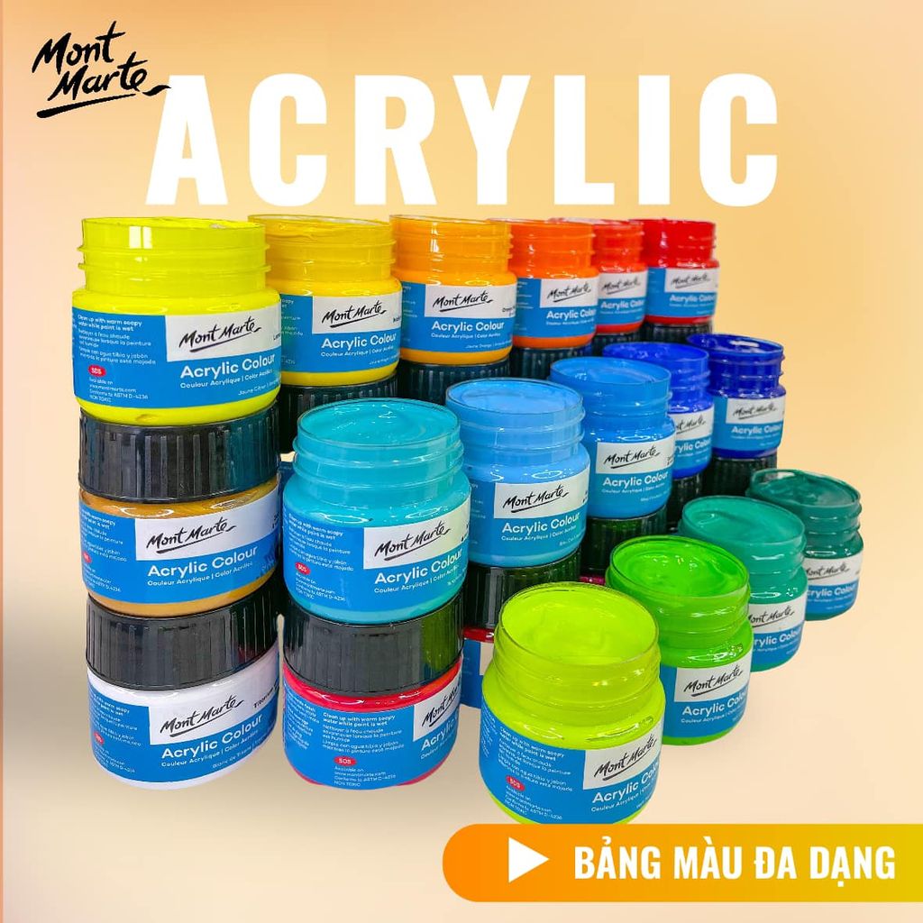 Màu Hủ Acrylic 100ml Mont Marte (Fluoro | Metallic)