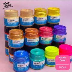 Màu Hủ Acrylic 100ml Mont Marte (Fluoro | Metallic)