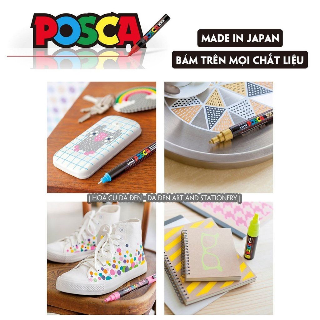 [DA ĐEN] Bộ Bút Vẽ Cao Cấp Uni Posca 1M 3M 5M