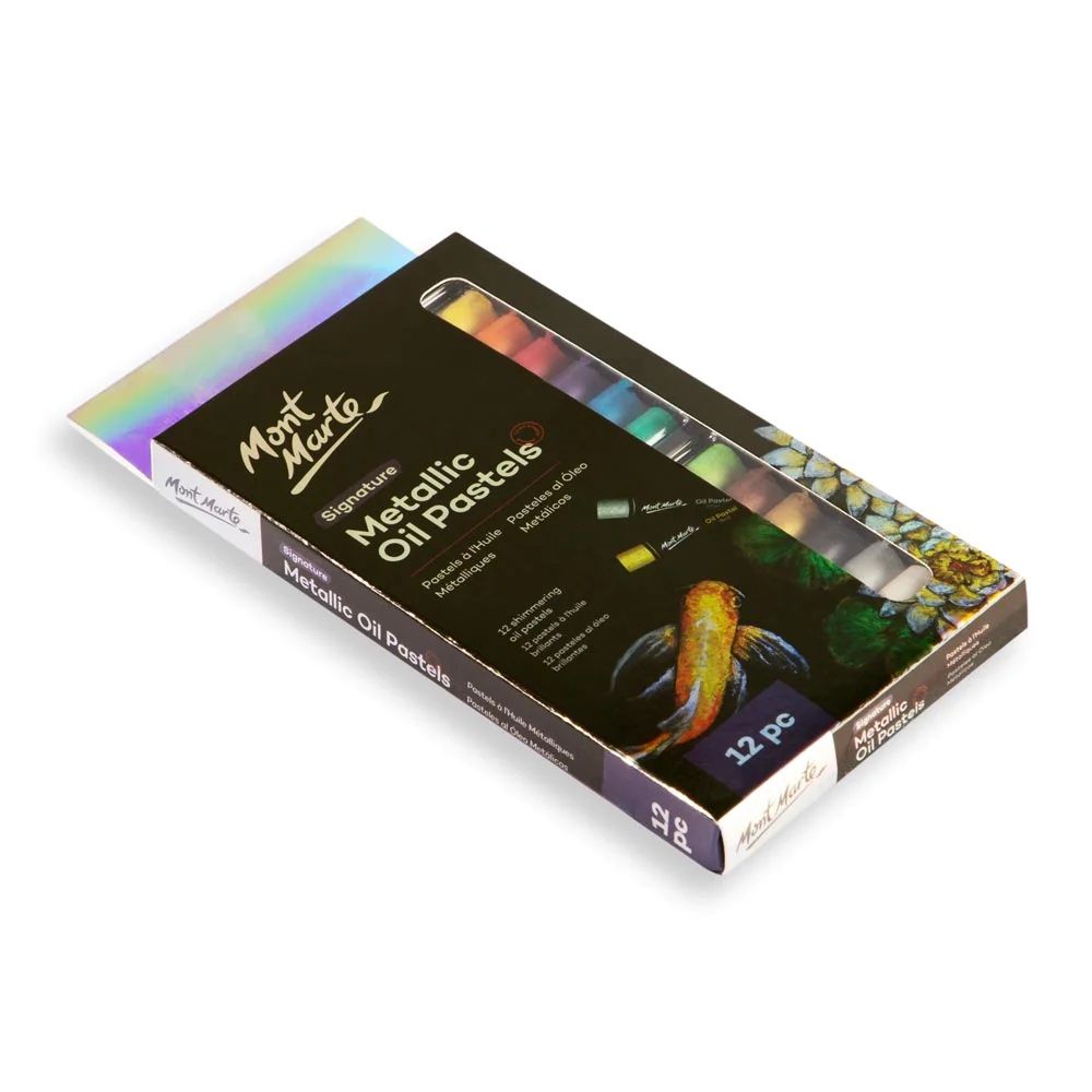 Sáp Dầu Mềm Mont Marte Metallic Oil Pastels Signature 12 Màu (MMPT0039)