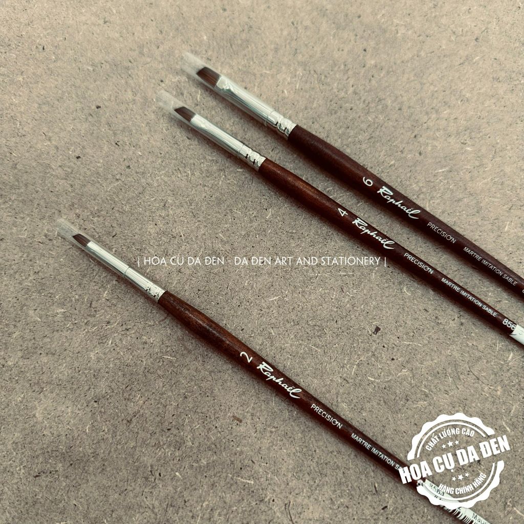 [DA ĐEN] Cọ Đầu Vát Raphael 8564 | Raphael Precision 8564 Short Handle Brush