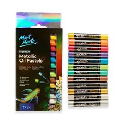 Sáp Dầu Mềm Mont Marte Metallic Oil Pastels Signature 12 Màu (MMPT0039)