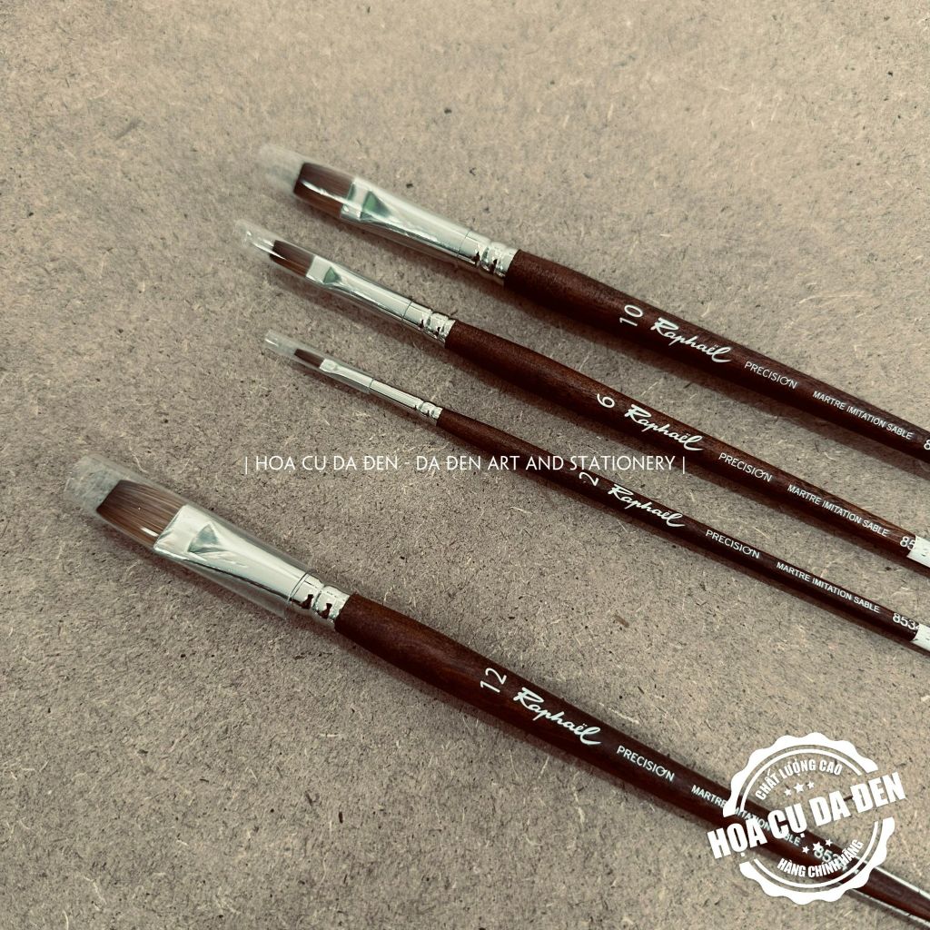 [DA ĐEN] Cọ Vuông Lông Ngắn Raphael 8534 | Raphaël Precision Flat Watercolour Brushes Series 8534