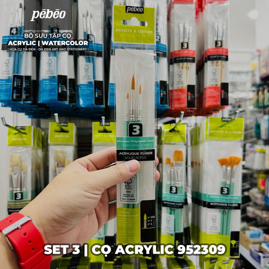 [DA ĐEN] Set Cọ Acrylic Pebeo Pébéo