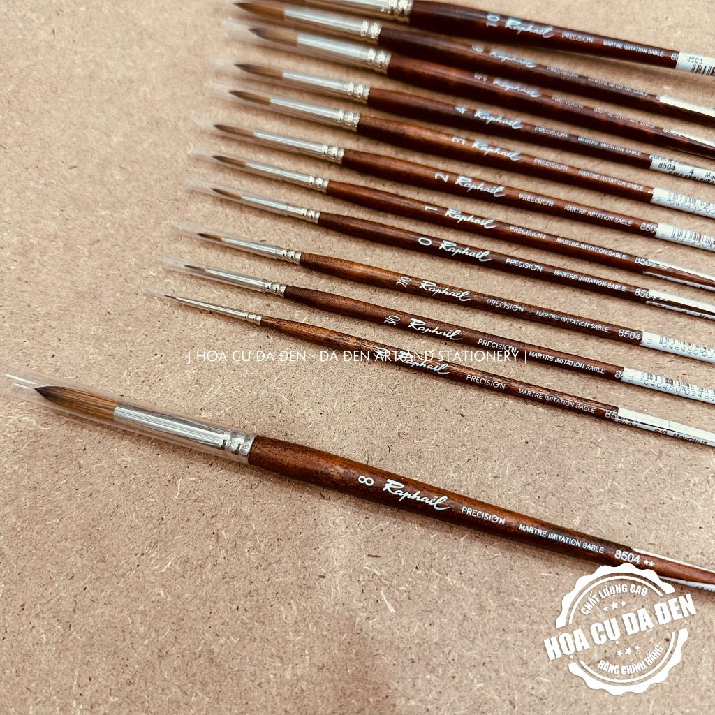 [DA ĐEN] Cọ Tỉa Tròn Raphael 8504 | Raphaël Precision Round Watercolour Brushes Series 8504