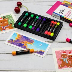 Sáp Dầu Mềm Mont Marte Fluoro Oil Pastels Signature 12 Màu (MMPT0036)