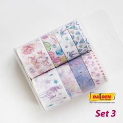 Washi Tape Bộ 10 Cuộn Phong Cách