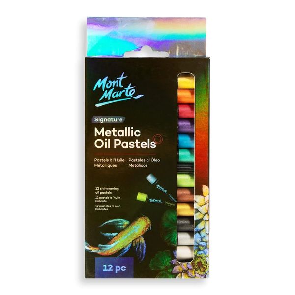 Sáp Dầu Mềm Mont Marte Metallic Oil Pastels Signature 12 Màu (MMPT0039)