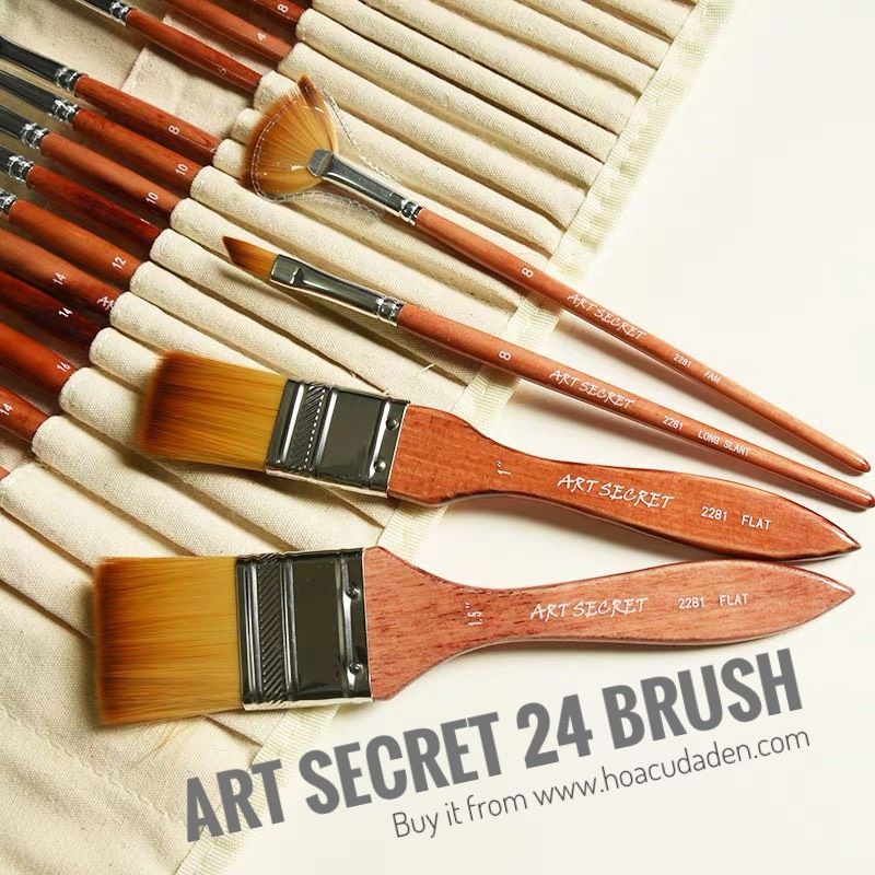 Bộ 24 Cọ Vẽ Art Secret Kèm Túi Vải