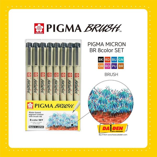 Bộ 8 Màu Sakura Brush Pigma Micron
