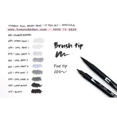 ABT Dual Brush Pen Set 10 Grayscale