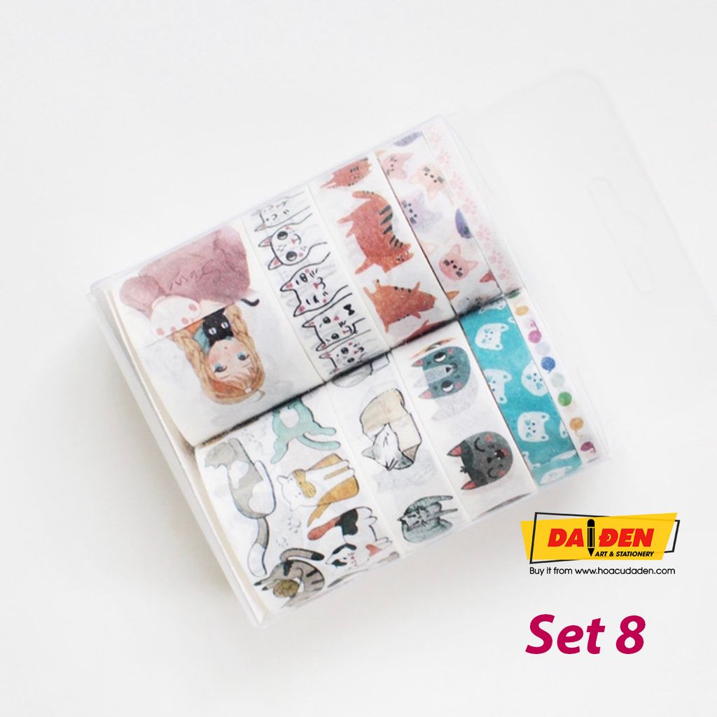 Washi Tape Bộ 10 Cuộn Phong Cách