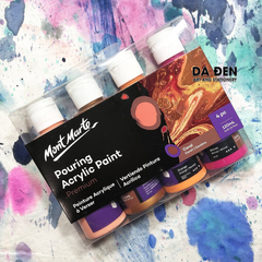 Màu Premium Pouring Acrylic Paint 120ml Set 4 Chai - Coral