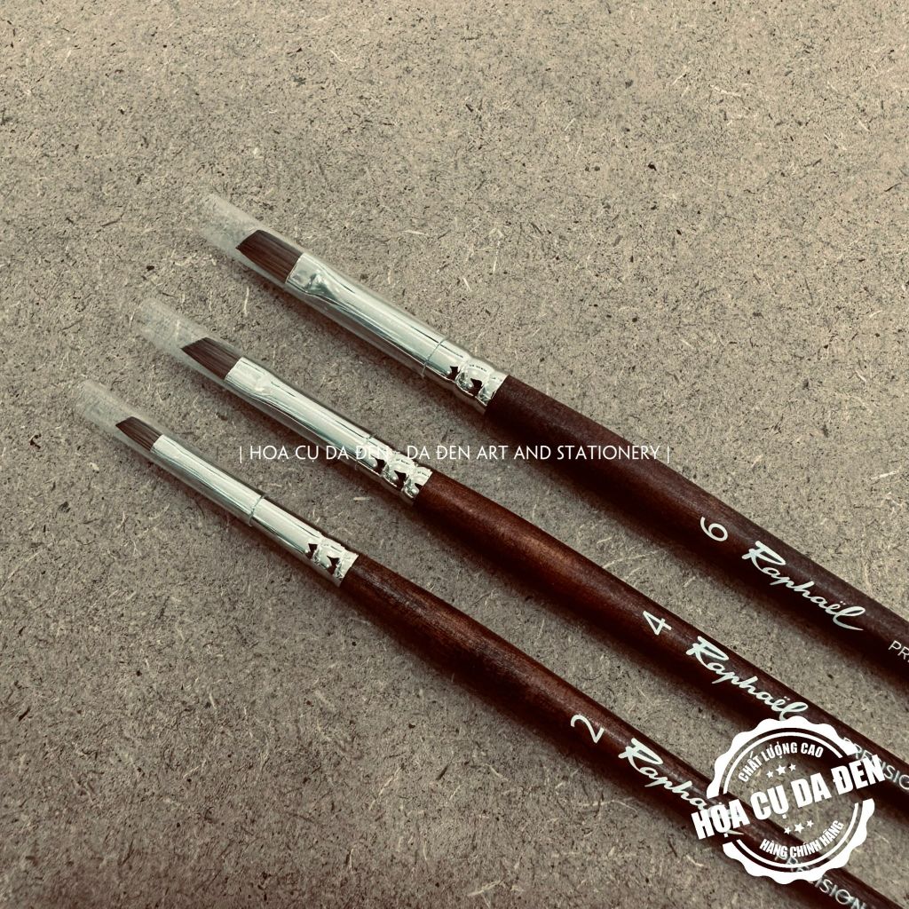 [DA ĐEN] Cọ Đầu Vát Raphael 8564 | Raphael Precision 8564 Short Handle Brush