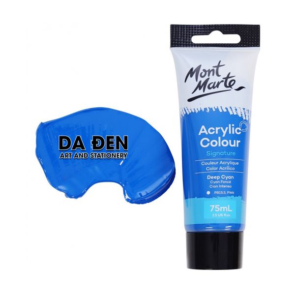 Mont Marte Acrylic Colour 75ml (2.54oz) - Deep Cyan