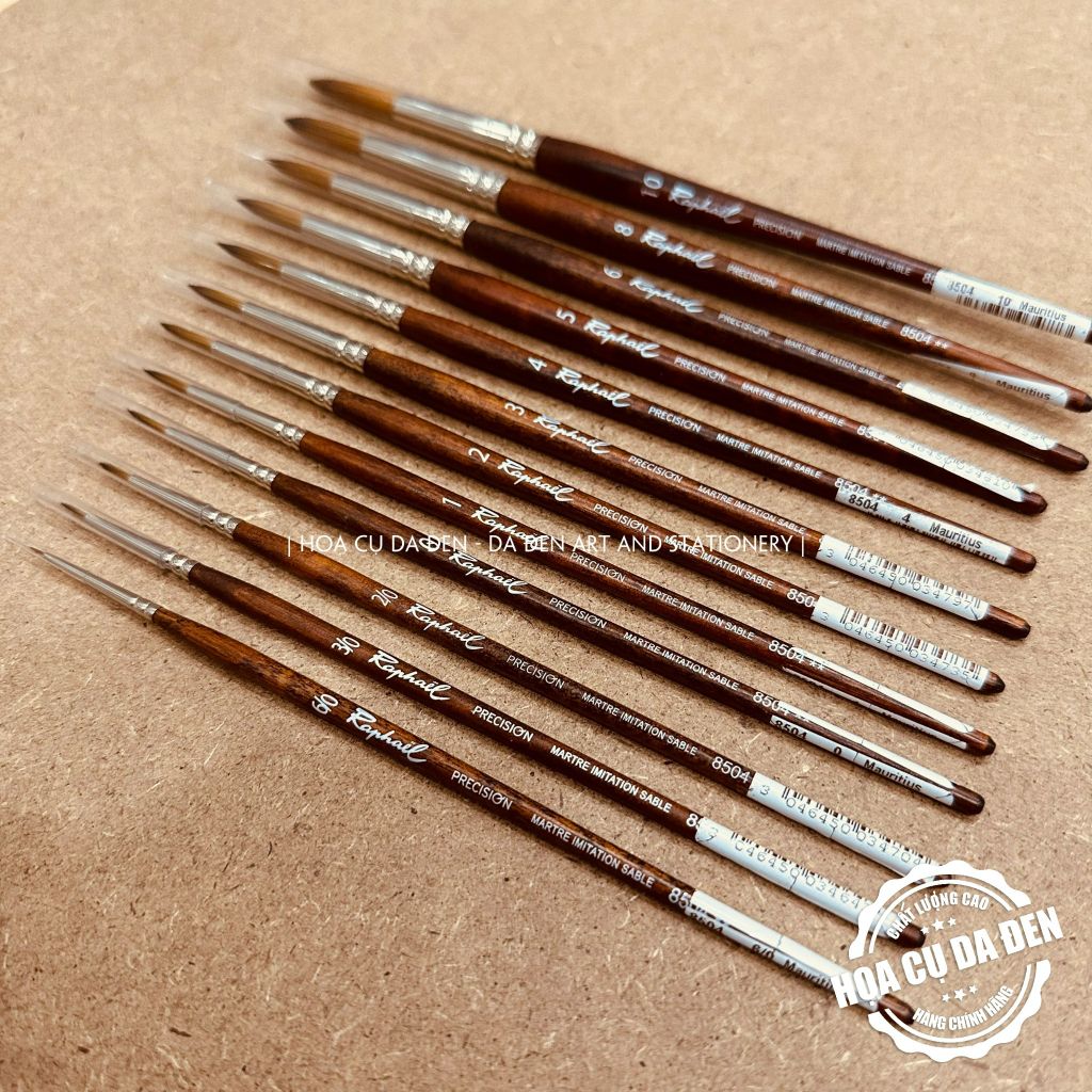 [DA ĐEN] Cọ Tỉa Tròn Raphael 8504 | Raphaël Precision Round Watercolour Brushes Series 8504