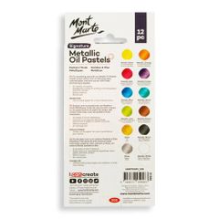 Sáp Dầu Mềm Mont Marte Metallic Oil Pastels Signature 12 Màu (MMPT0039)