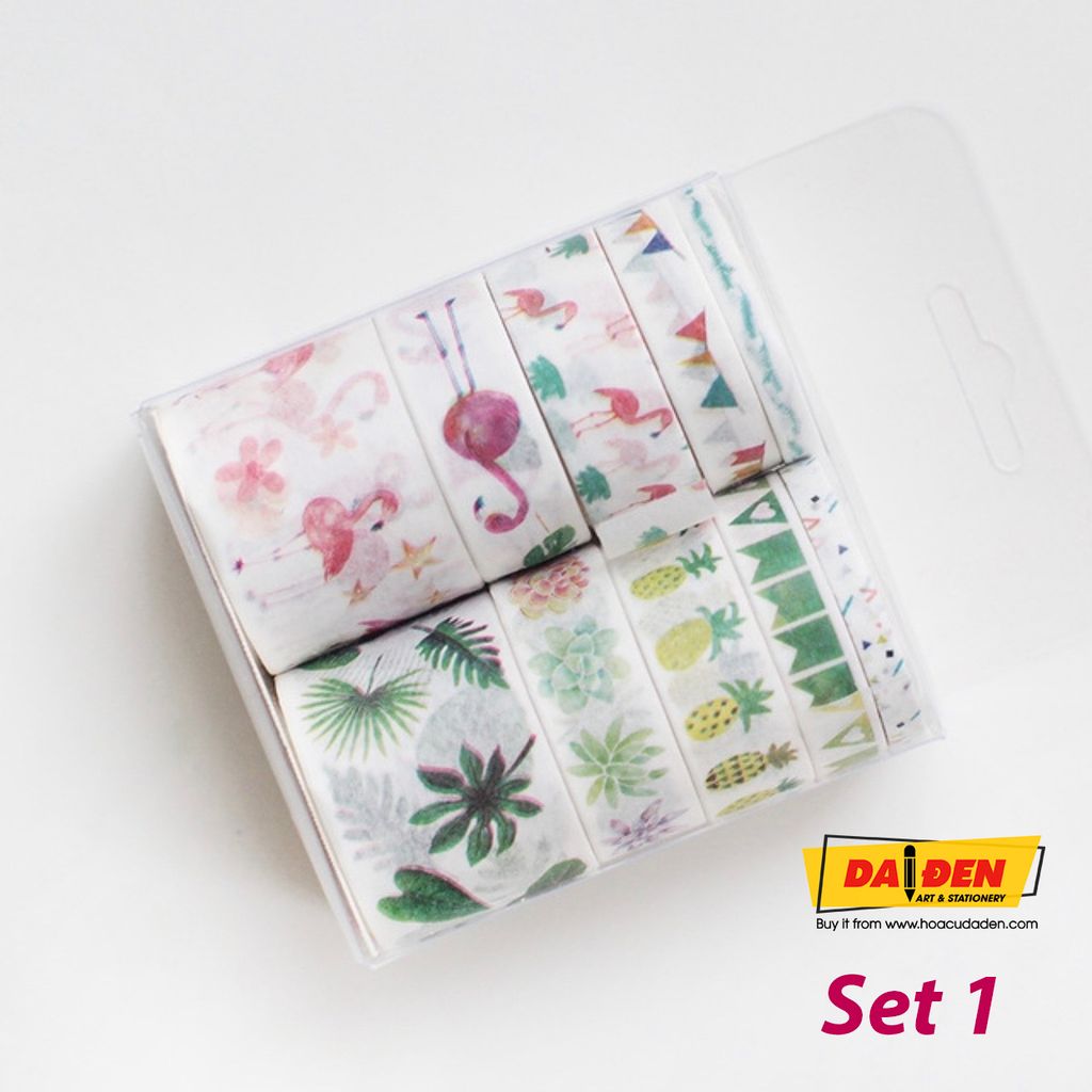 Washi Tape Bộ 10 Cuộn Phong Cách