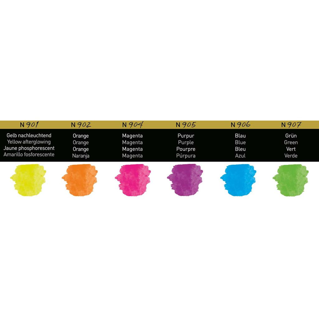 Màu Nước Neon Finetec Prenium | Bộ 6 Màu Hộp Sắt