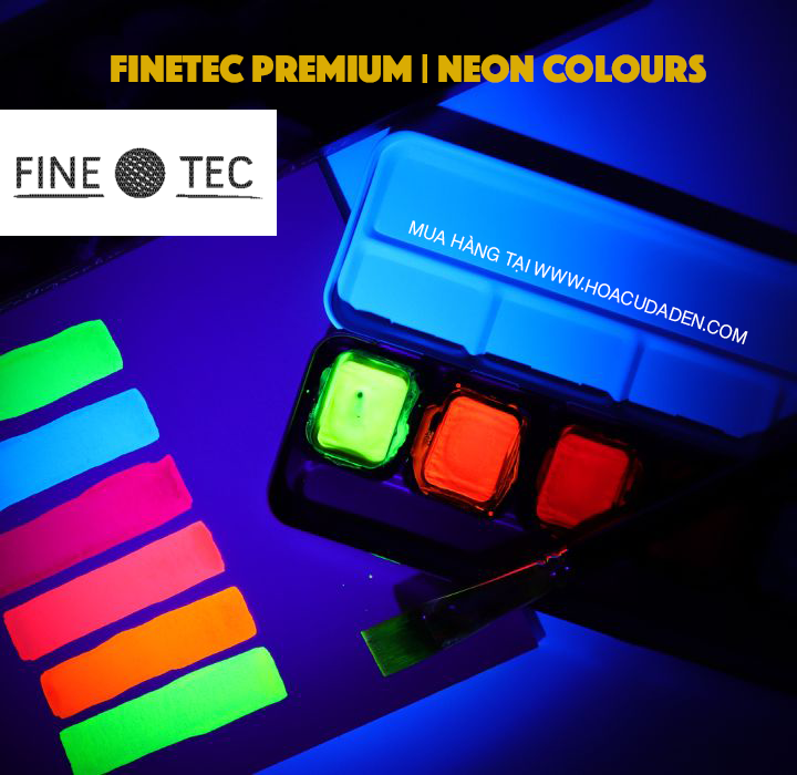 Màu Nước Neon Finetec Prenium | Bộ 6 Màu Hộp Sắt