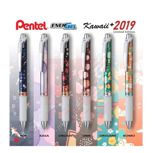 Bút Gel Nhanh Khô Pentel Energel Phiên Bản Kawaii (Mực Xanh)