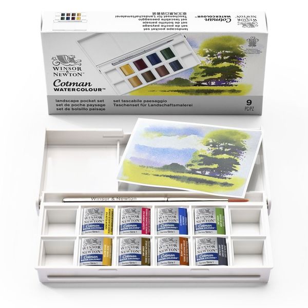 Màu Nước Winsor Newton Cot Man 8 Màu Landscape Kèm Cọ