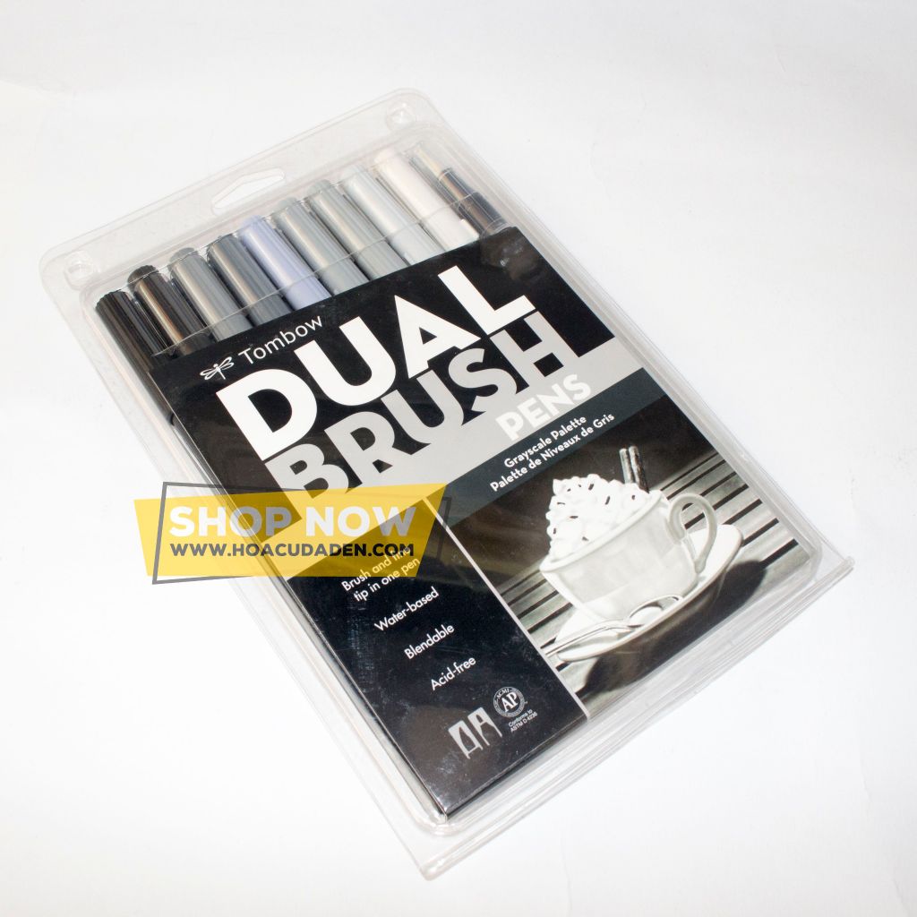 ABT Dual Brush Pen Set 10 Grayscale