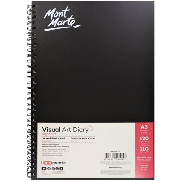 Sổ Mont Marte Visual Art Diary 110gsm A3 120 Page