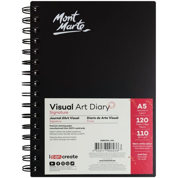 Sổ Mont Marte Visual Art Diary 110gsm A5 120 Page