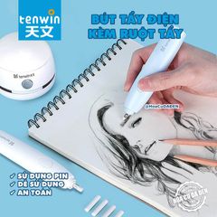 [DA ĐEN] Bút Tẩy Điện Tenwin Bằng Pin