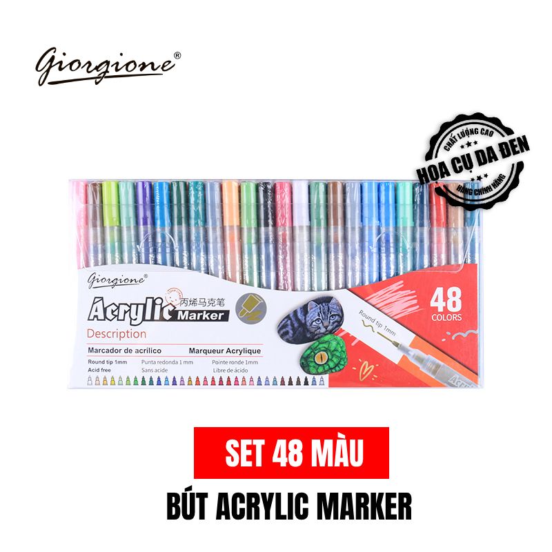 [DA ĐEN] Bộ Bút Sơn Acrylic Marker Giorgione 1.0mm G-MK1105